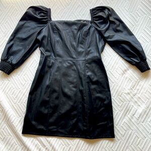Faux leather mini dress